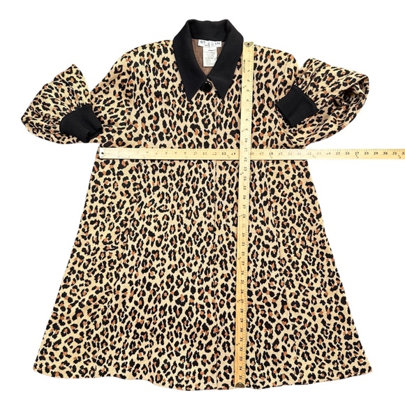 St John Separates Leopard Cheetah Animal Wool Cardigan Sweater Dress Womens L - Picture 12 of 12